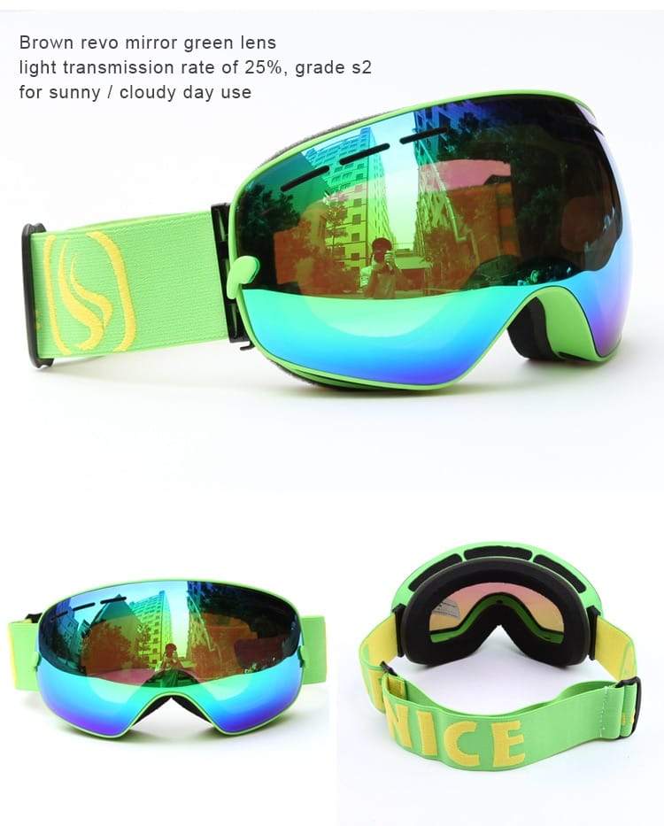 Zimní lyžařské brýle dvouvrstvé venkovní UV ochrana proti zamlžování unisex