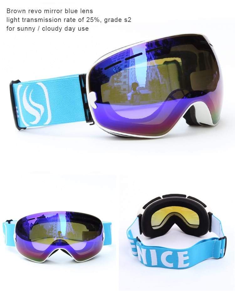 Lunettes de Ski Hiver Double Couches Protection UV Extérieure Anti-buée Unisexe