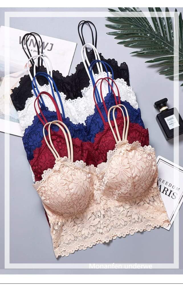 Wireless Lace Push Up Bra Top Women Plus Size Bralette Underwear 