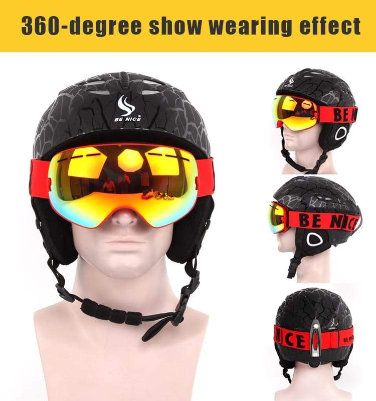 Žieminiai slidinėjimo akiniai dvigubi sluoksniai lauko UV apsauga nuo rasojimo unisex