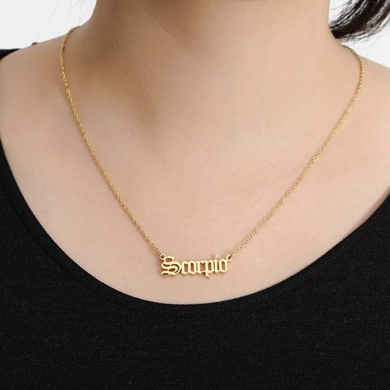 12 Zodiac Letter Constellations Pendants Necklace For Women Men Virgo 