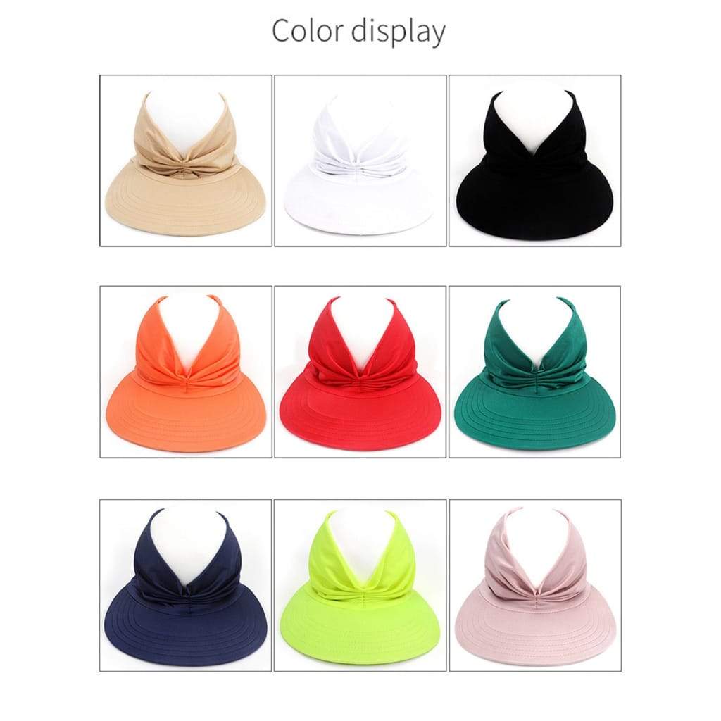 Summer Hat women’s Sun Visor Anti-ultraviolet Elastic Hollow Top