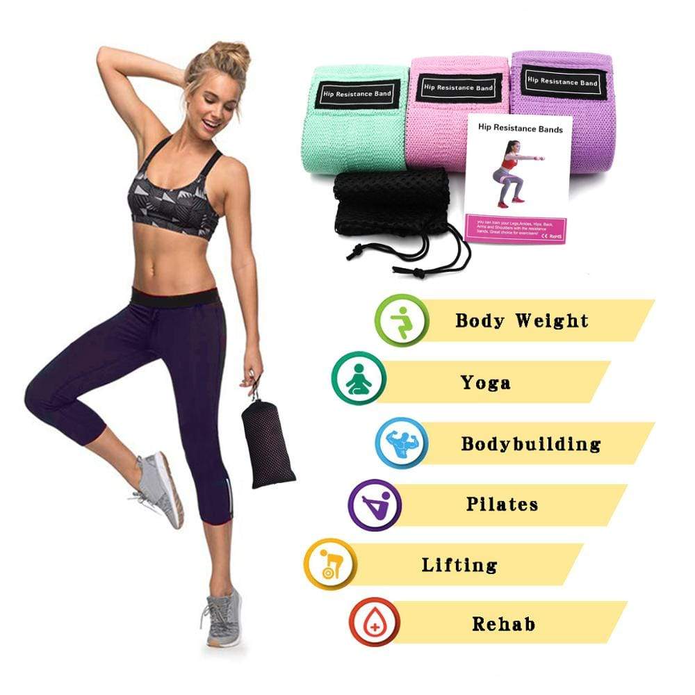 عصابات المقاومة 3-Piece Fitness Rubber Expander Elastic Band For