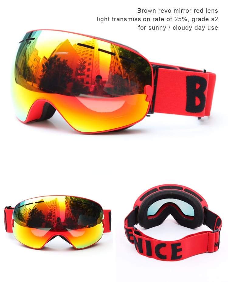 Lunettes de Ski Hiver Double Couches Protection UV Extérieure Anti-buée Unisexe