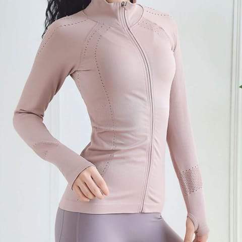 Fitnessjacke Langarm Sport Tops Gym Tight Yoga Shirts Damen