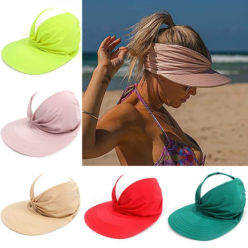 Summer Hat women’s Sun Visor Anti-ultraviolet Elastic Hollow Top