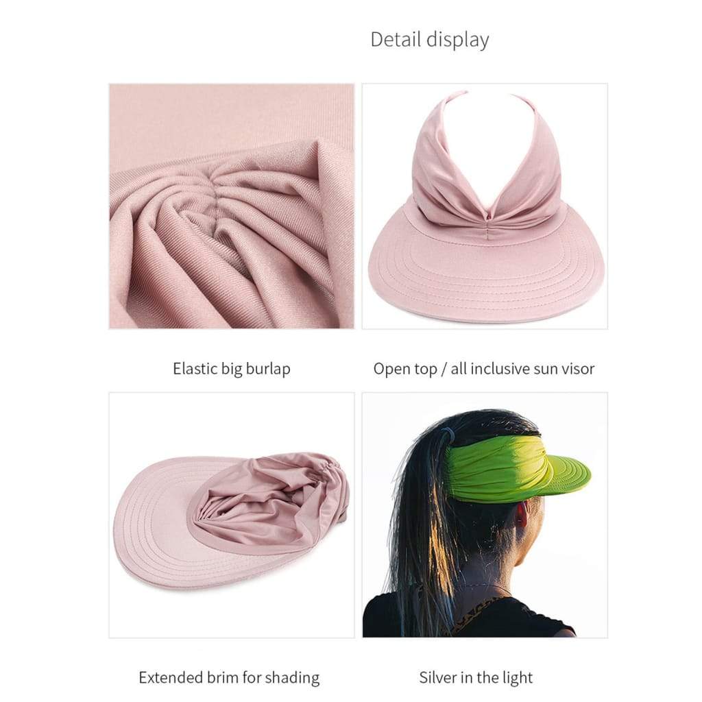 Summer Hat women’s Sun Visor Anti-ultraviolet Elastic Hollow Top