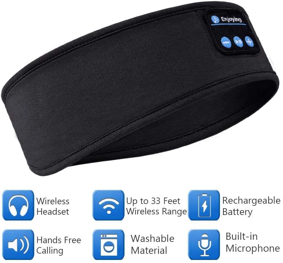 Sleep -hovedtelefoner Bluetooth -hovedbånd, opgradering Soft Sleeping Wireless