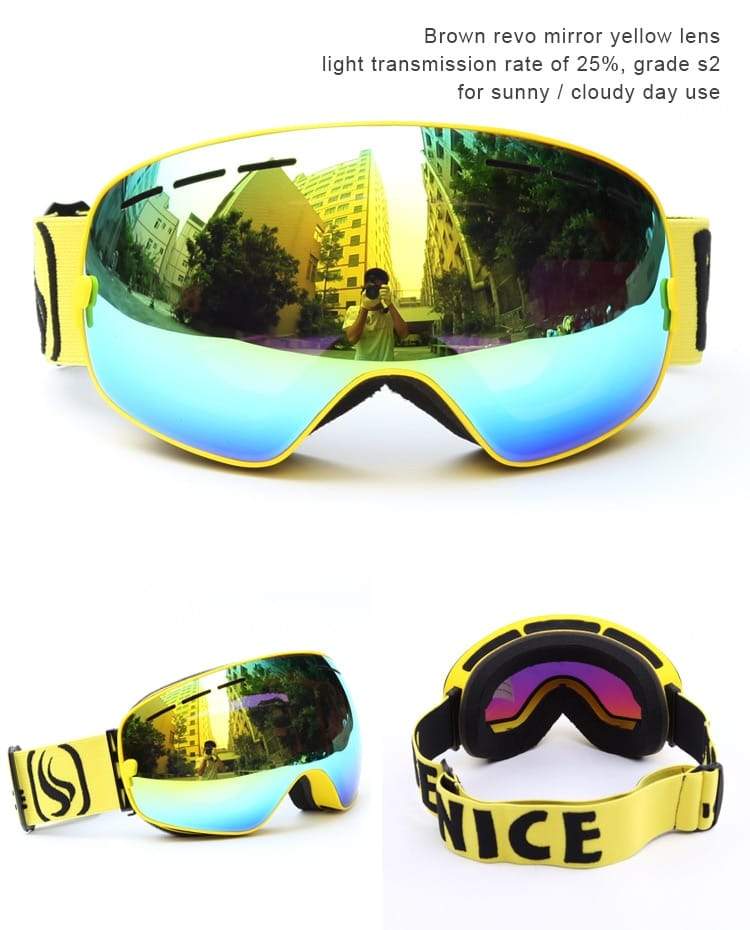 Lunettes de Ski Hiver Double Couches Protection UV Extérieure Anti-buée Unisexe