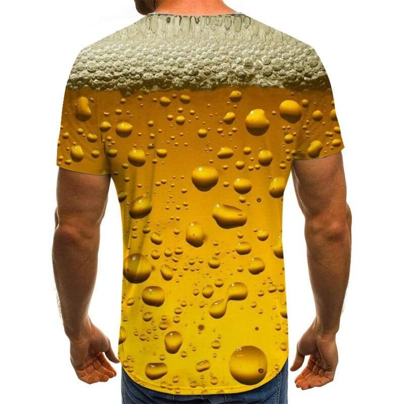 Bira 3D Baskı T Shirt Zaman Mektubu Kadın Erkek Komik Yenilik T-shirt