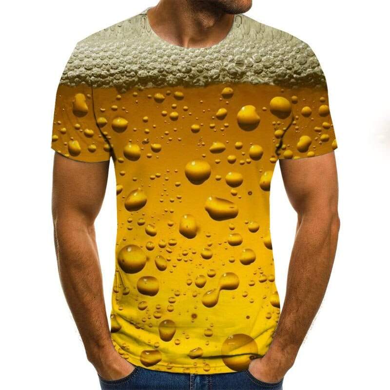 Camiseta con estampado 3D de cerveza It's Time Letter Mujeres Hombres Camiseta divertida de la novedad