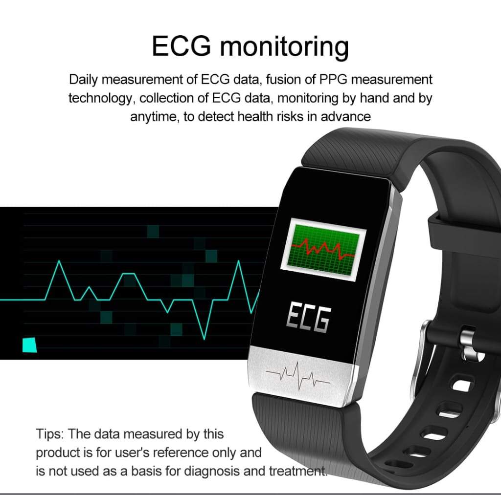 T1 Smart Watch -band med temperaturimmun EKG -puls