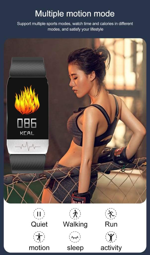 T1 Smart Watch Band With Temperature Immune Measure ECG Heart Rate 