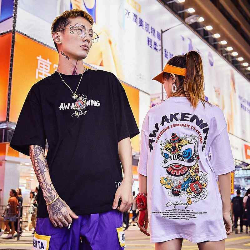 Special Japanese Tide brand short-sleeved men and women summer street 