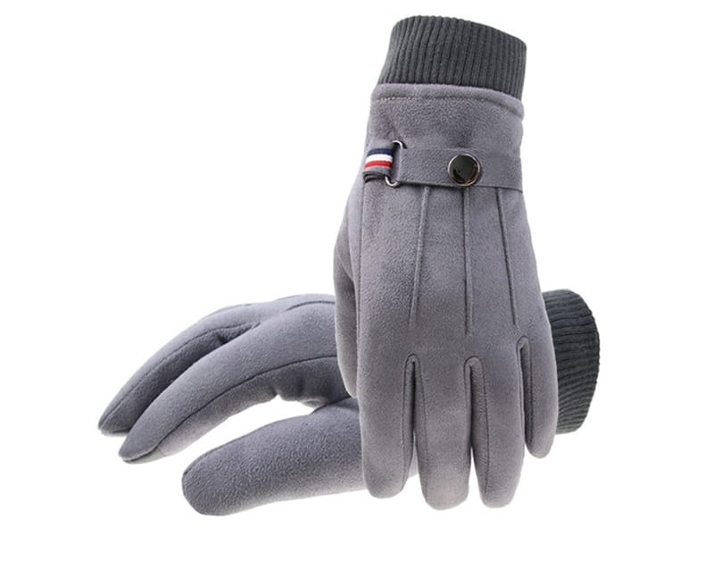 Vetrarhanskar karla Suede Warm Split Finger Outdoor Sport Akstur