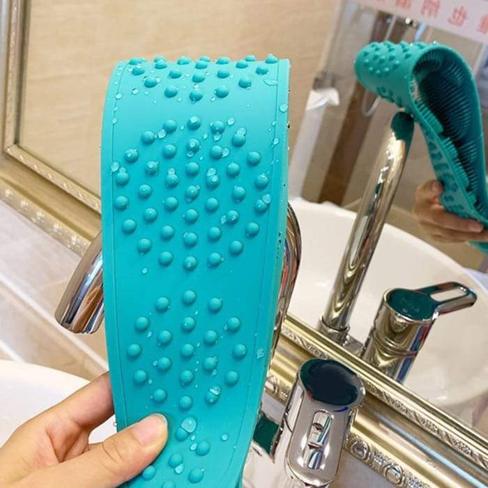 Hot Body Wash Silicone Scrubber Belt Double Side Shower Exfoliating 