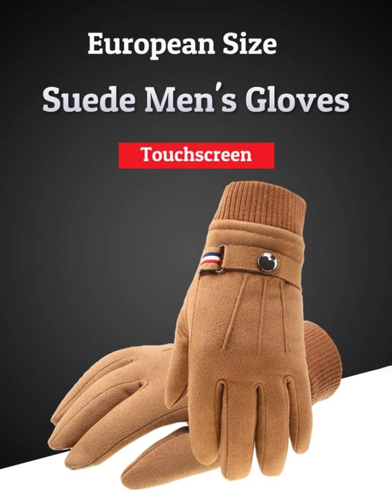 Men’s Winter Gloves Suede Warm Split Finger Outdoor Sport Driving 