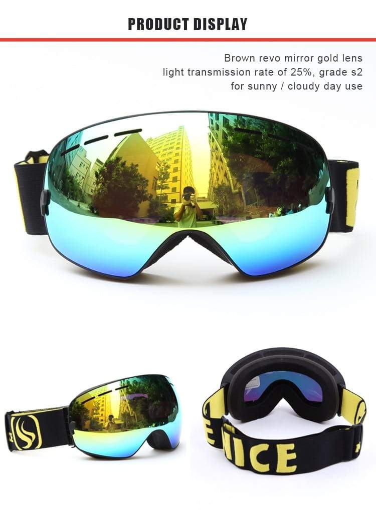 Lunettes de Ski Hiver Double Couches Protection UV Extérieure Anti-buée Unisexe