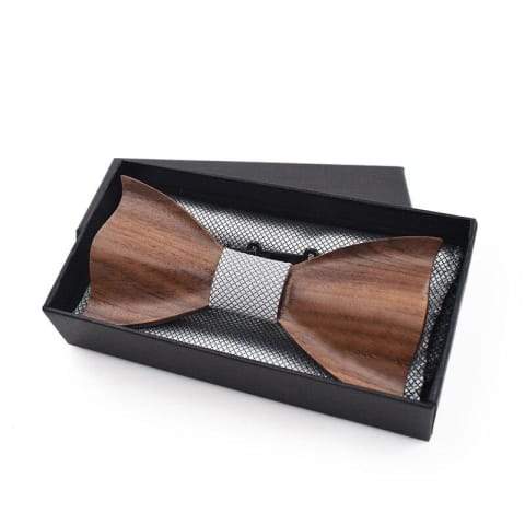 3D Wooden tie Pocket Square Cuff-links Fashion wood bow wedding dinner