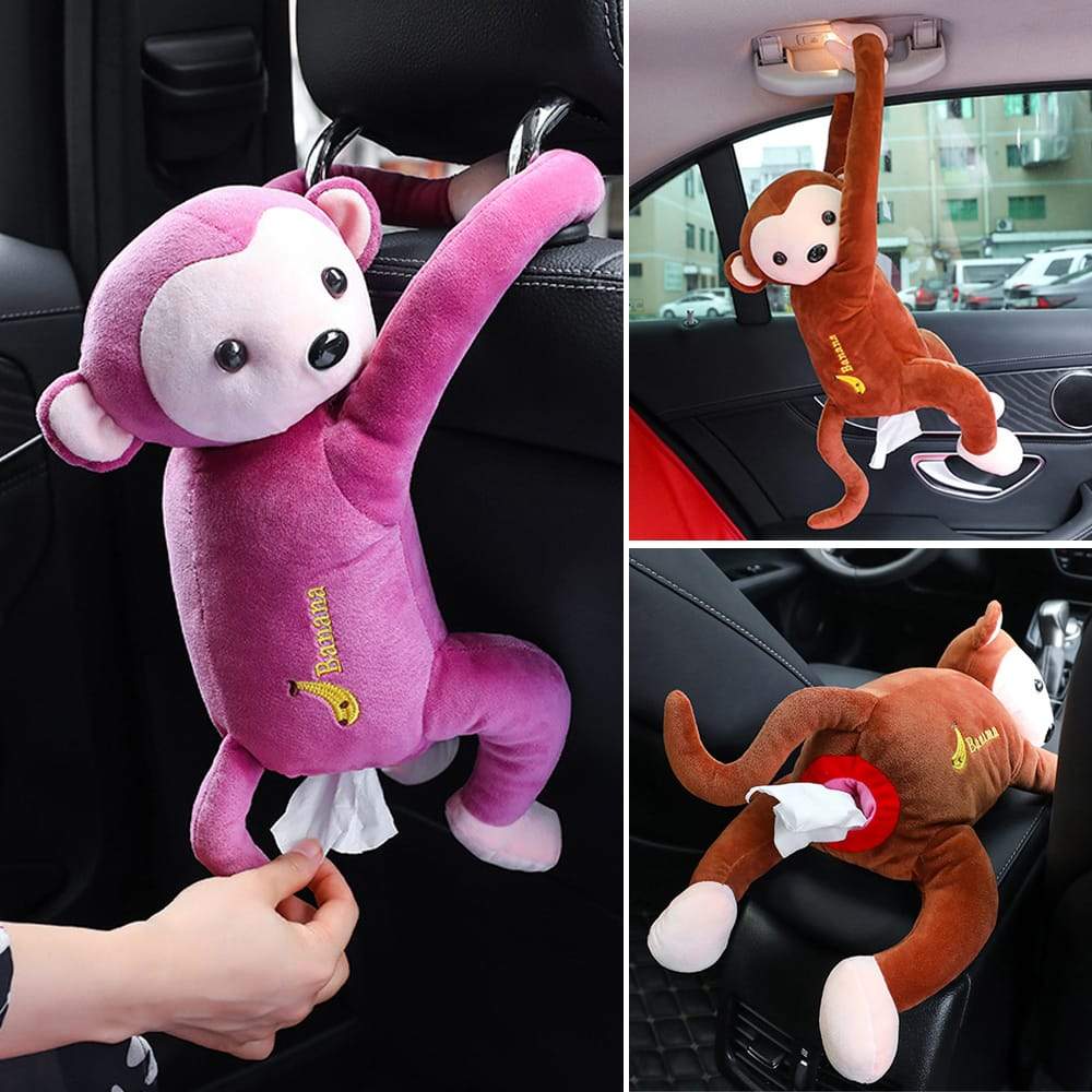 Creative Cartoon Monkey Home Office Car Hanging Paper Napkin Tissue 