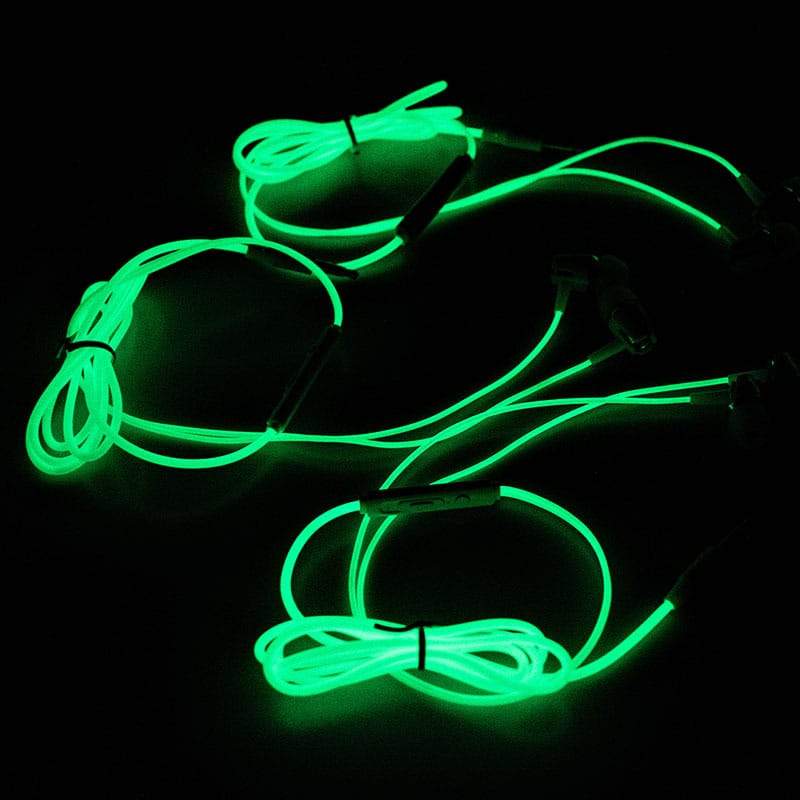 Luminous Headset 3.5mm Plug Wired Glowing Earphone with Mic Volume 