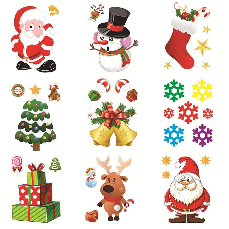 Christmas Window Sticker Santa Claus/Snowman/Elk Glass Xmas