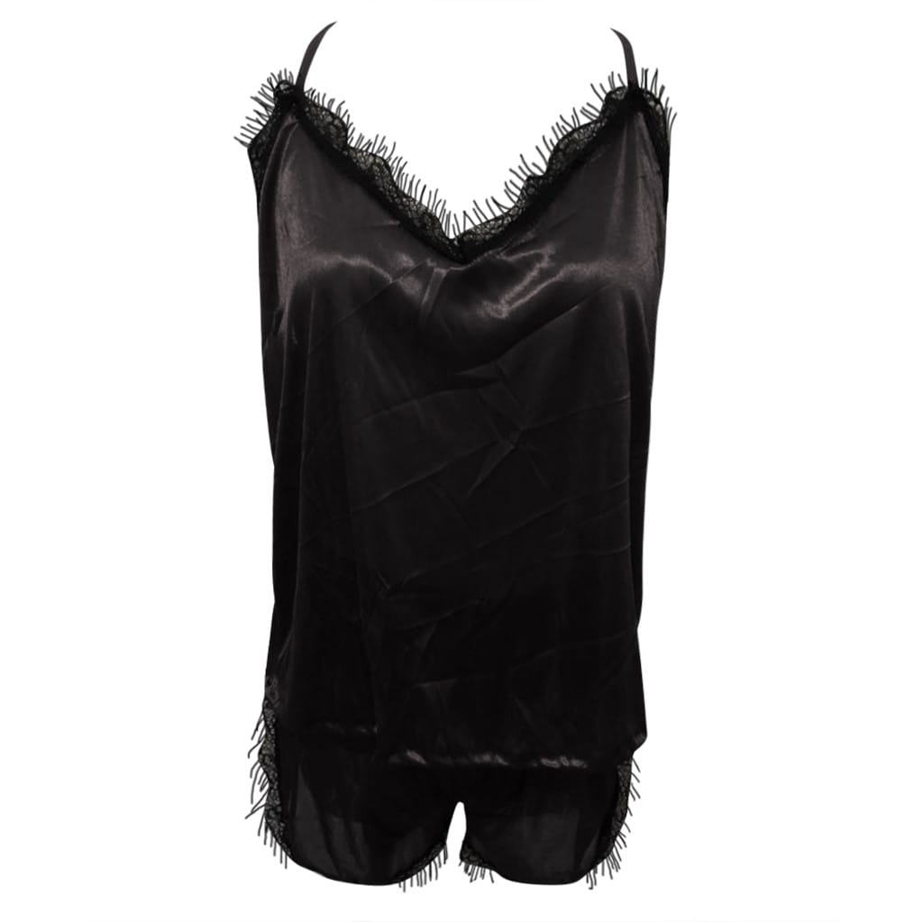 Sleeveless Strap Lace Trim Satin Cami Top Nightwear Femme Sexy Summer 