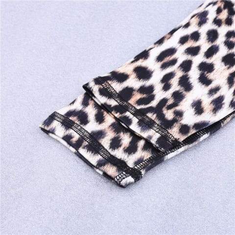 Leopardprint Høj talje Hip Push Up Yoga Leggings Kvinder Elastisk Slank