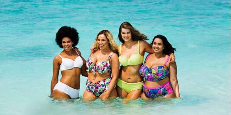 Plus Size Bikini Donna Push Up imbottito a vita alta Costume da bagno costume da bagno