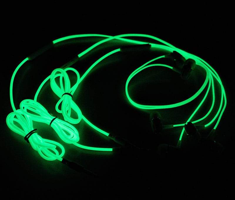 Luminous Headset 3.5mm Plug Wired Glowing Earphone with Mic Volume 