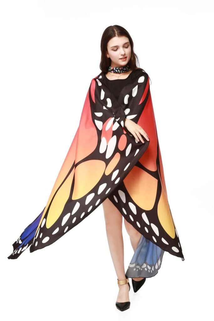 7 Colors Women Scarf Pashmina Butterfly Wing Cape Peacock at Plus Minus Co.