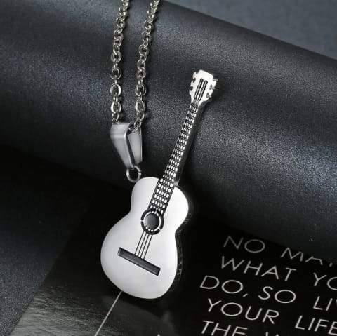 Hip Hop Titanium stål kæde halskæde klassisk musik guitar vedhæng