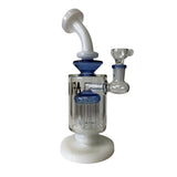 AFM Glass 9" Water Pipe w/ 12 Arm Perc - White