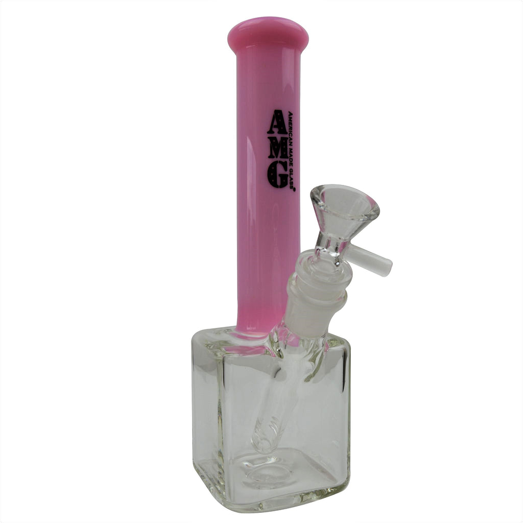 AMG Glass 9 inch Cube Base Bong Water Pipe Glass City Pipes