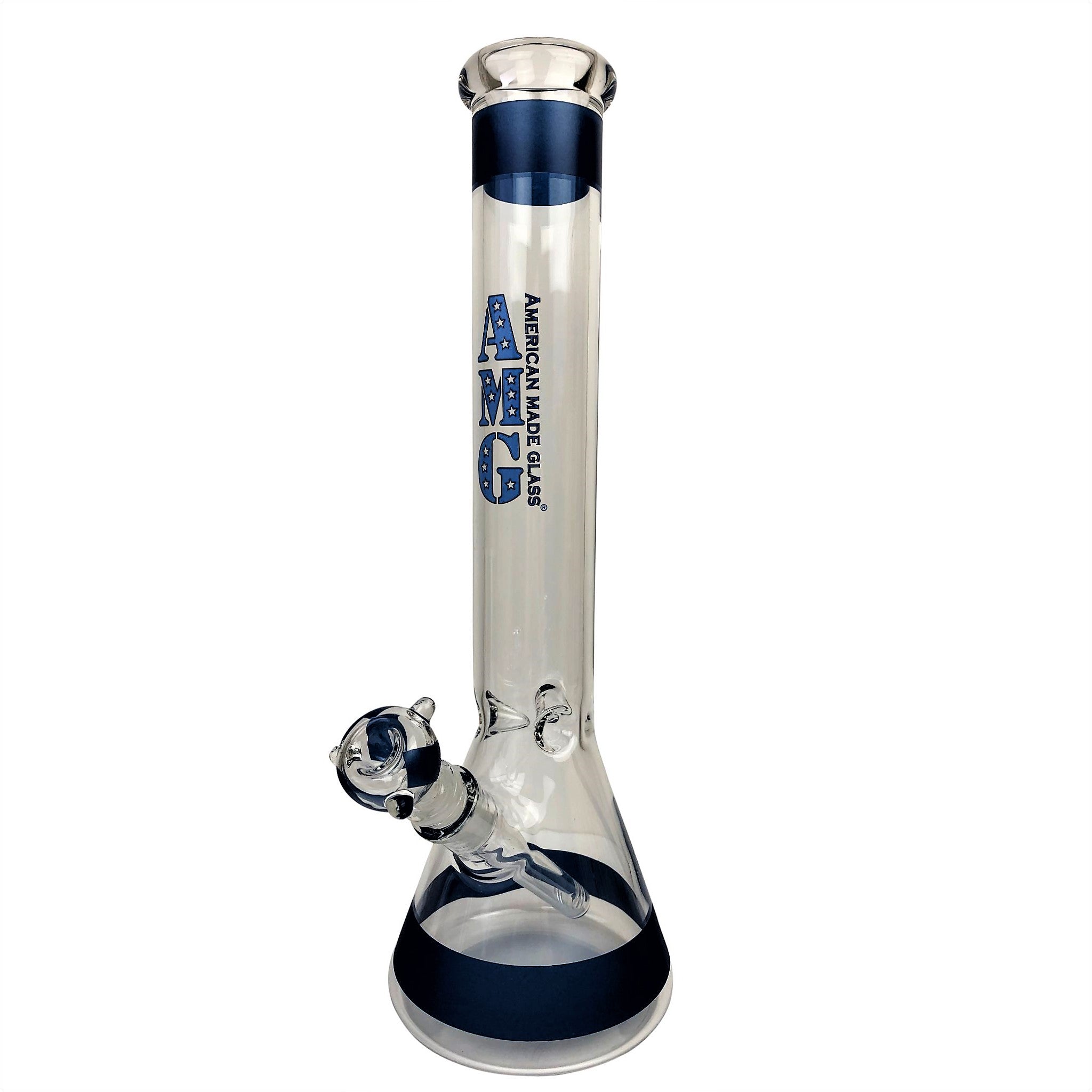 AMG Glass 15 inch Beaker Base Glass Bong with Blue Accents – Glass City