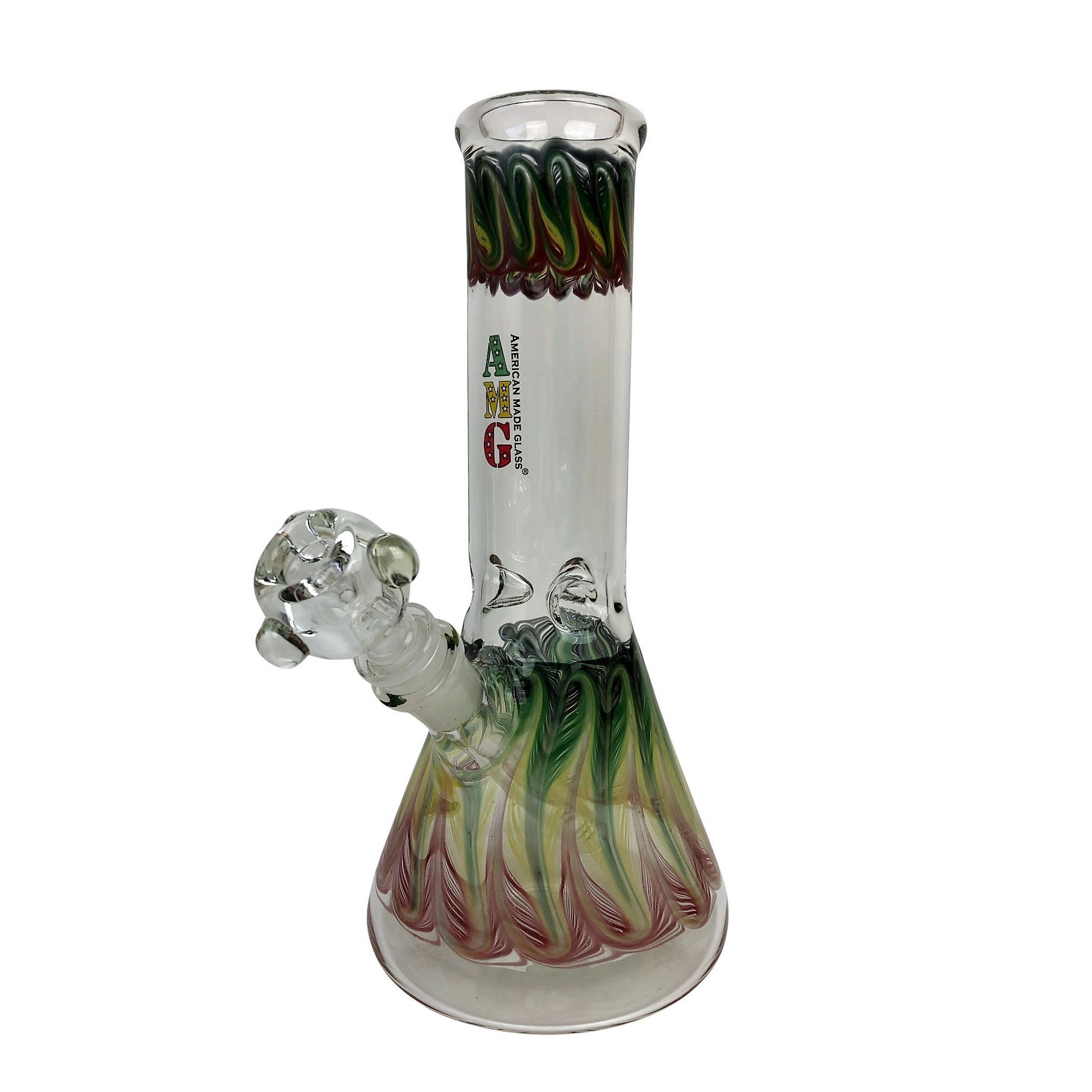 AMG Glass 10 inch Rasta Glass Water Pipe Bong – Glass City Pipes