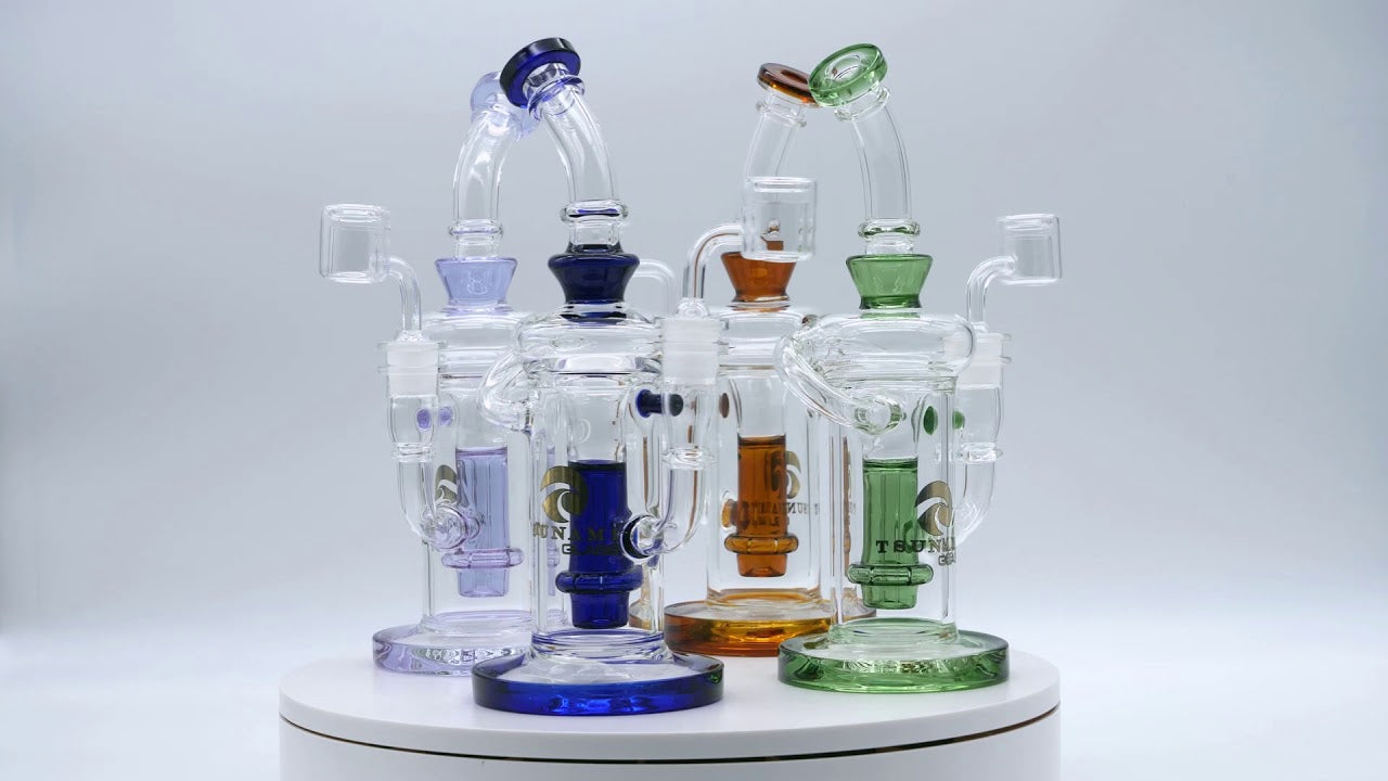 18.5 Recycler Style Donut Percolator Glass Water Pipe — Smokerolla®