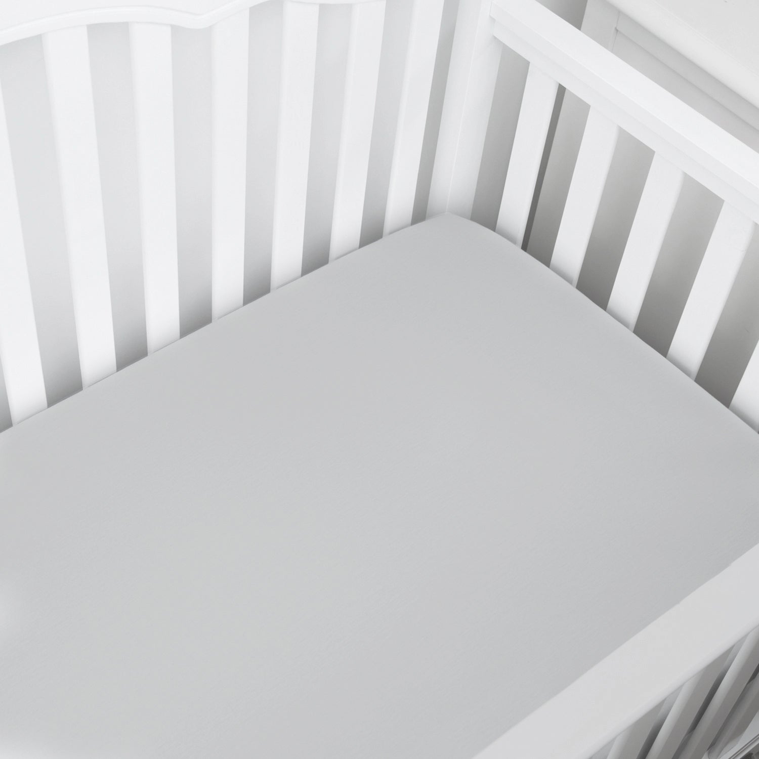 light gray crib