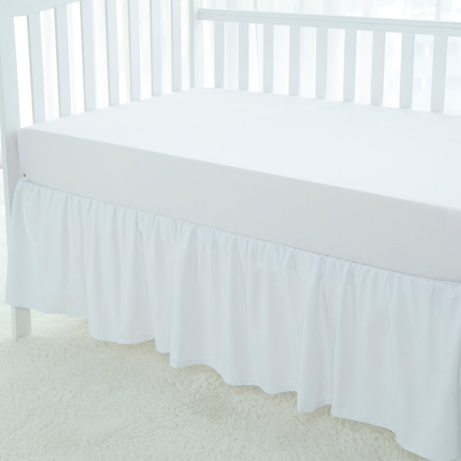 Pink White Navy Gray Cotton Crib Bed Skirt Dust Ruffle Tillyou