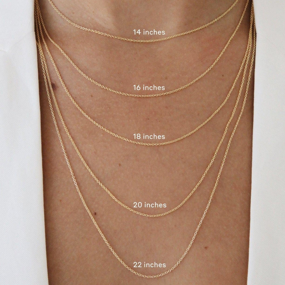 14 inch necklace on model