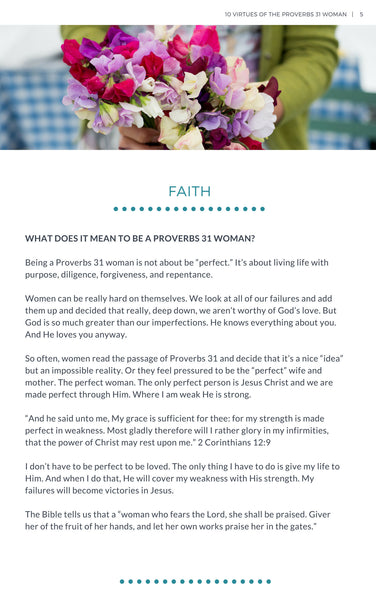 The 10 Virtues of the Proverbs 31 Woman by Melissa Ringstaff – Purpose 31