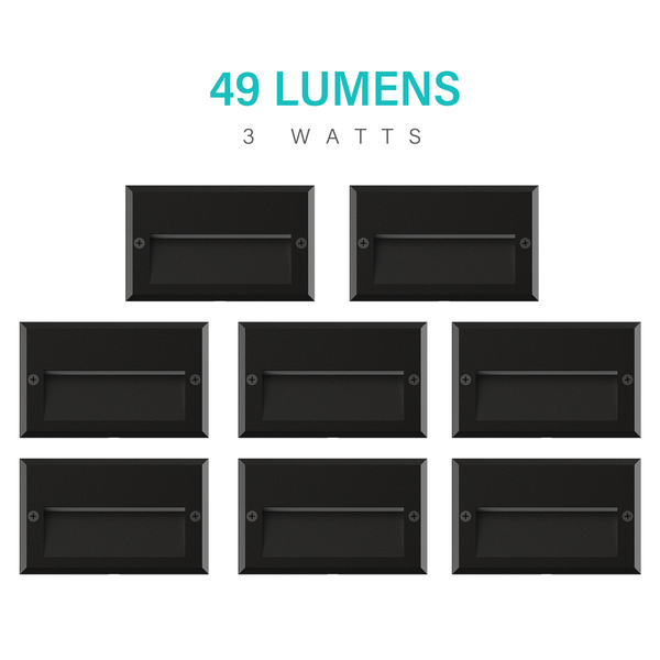 STLA04 4-Pack 1W Slim Black Low Voltage LED Outdoor Step Lights Package,  12V LED Deck Lights Landscape Lights