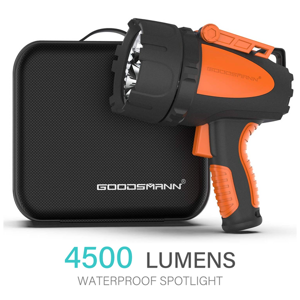 GOODSMANN Spotlight 6000 Lumen Boat Spotlight Waterproof Rechargeable –  GoodsmannGroup