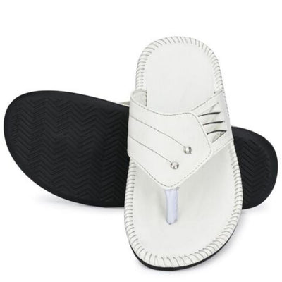 Men White Back Open Outdoor Slip-On Slipper Sandals