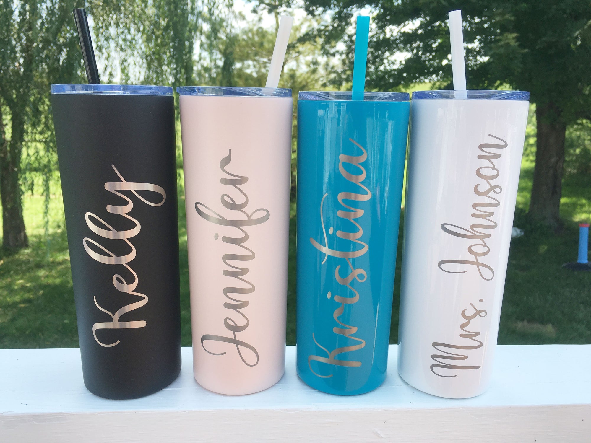 Elemtansy Personalized 40 Oz Tumbler with Handle and Straw, Custom