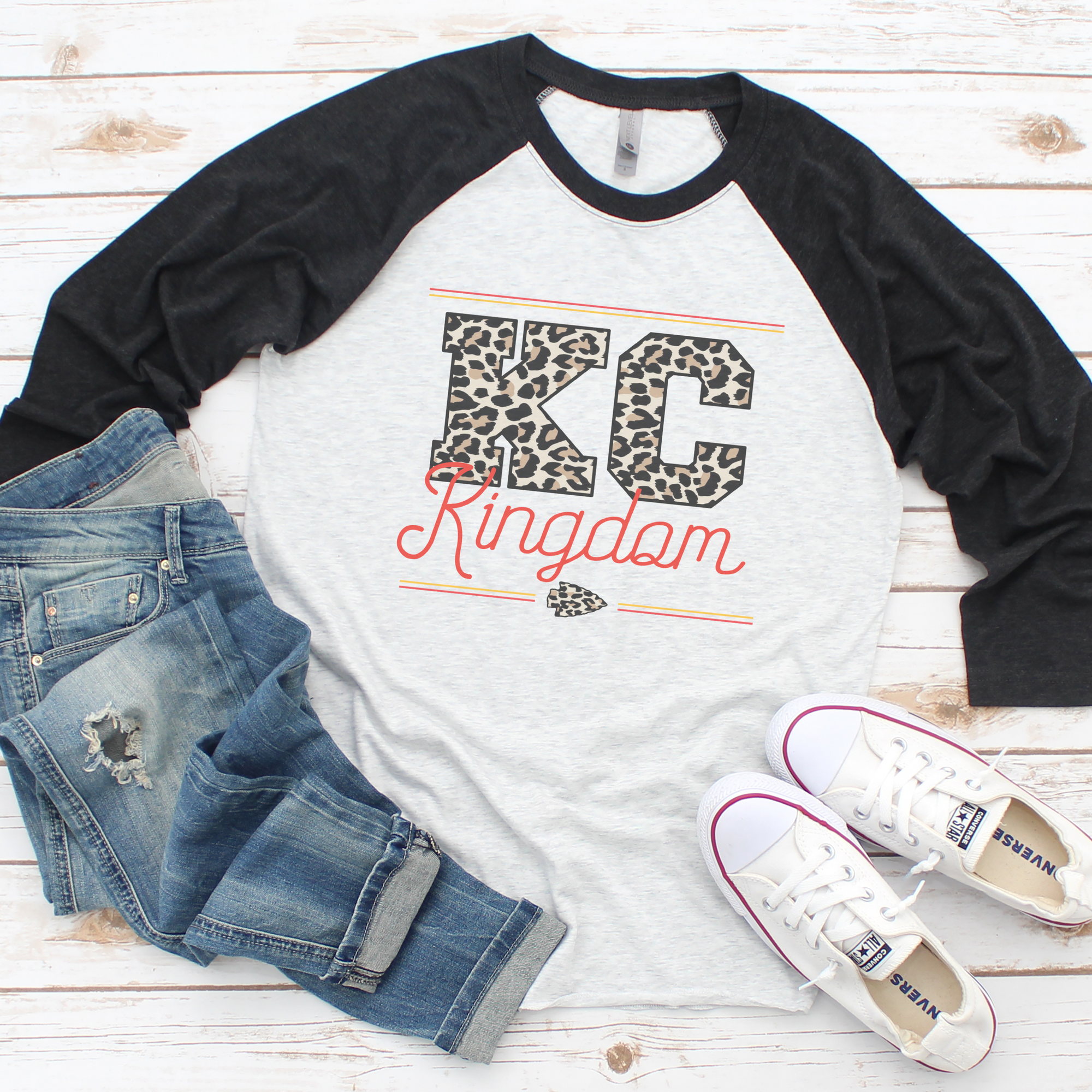 Little Miss KC Fan Raglan Tee - Kansas City Kreations