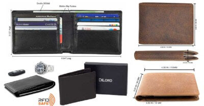 DiLoro Men's Leather Wallets Dimensions you should know before making a purchase.