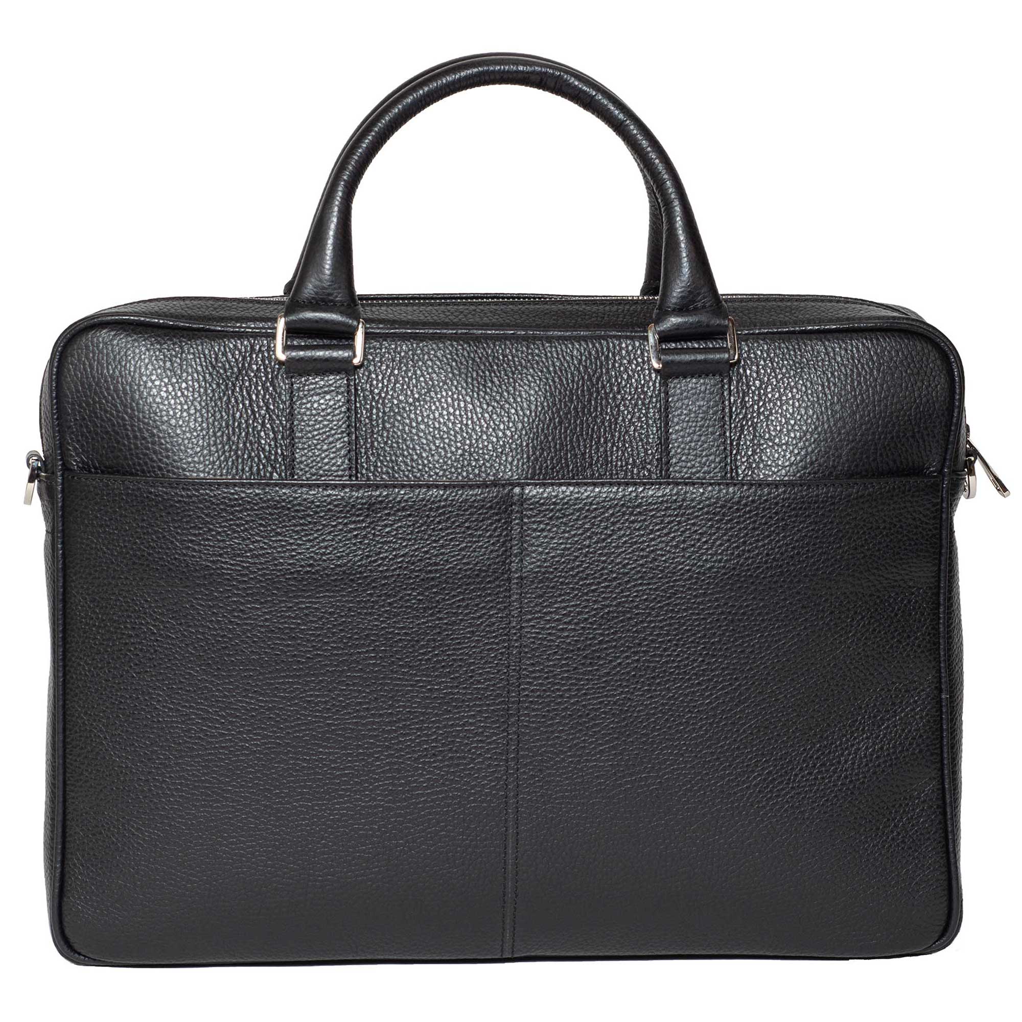 Slim Italian Leather Briefcases for Men Black Made in Italy DiLoro