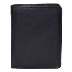 DiLoro RFID Slim Leather Travel Wallet for Men Bifold Top Flip 2 ID Windows (Napa Black)