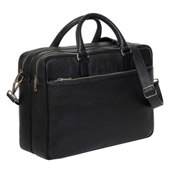 Slim Leather Briefcase - Black – Out of the Factory